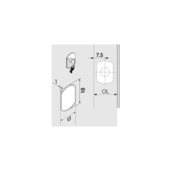 TIP-ON Blum do drzwi - wersja standardowa, z magnesem 956.1004 szary