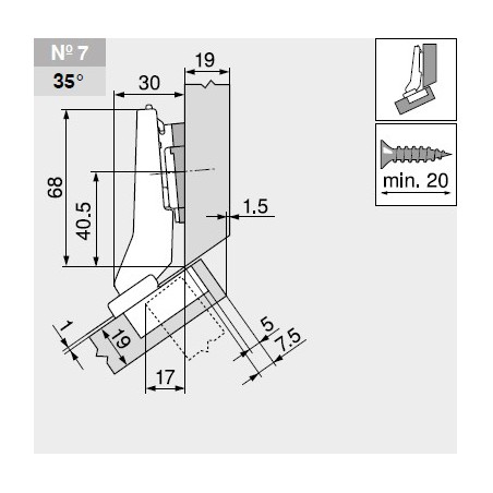 Zawias kątowy Blum +35 II Nr 7 79B9556