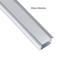 Profil aluminiowy do taśmy LED INSIDE LINE MINI 2m do wpustu klosz mleczny