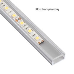 Profil aluminiowy do taśmy LED, LINE MINI 2m - klosz transparentny
