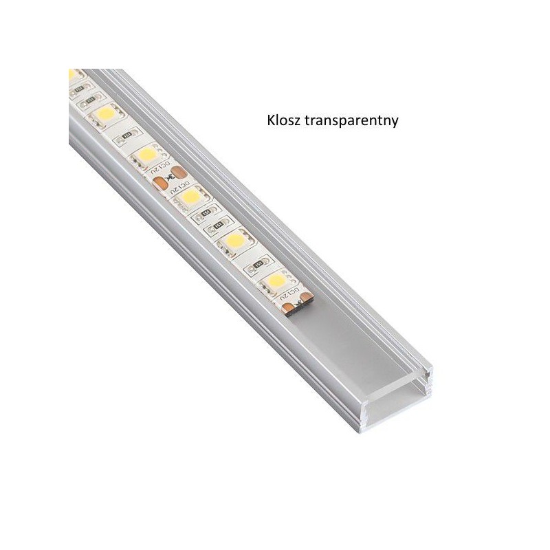 Profil aluminiowy do taśmy LED, LINE MINI 2m - klosz transparentny
