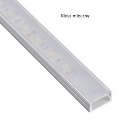 Profil do taśmy LED, LINE MINI 2m - aluminium - klosz mleczny