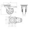 Kółko meblowe obrotowe z płytką fi 50 mm SHIFT GTV z hamulcem
