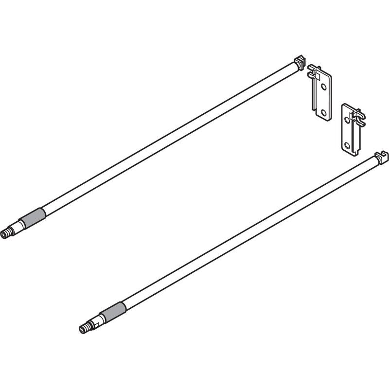 Reling podłużny METABOX, dł. 350 mm, R9001 kremowo-biała