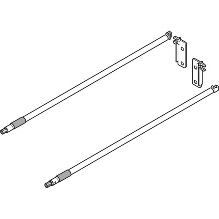 Reling podłużny METABOX, dł. 400 mm, R9001 kremowo-biała