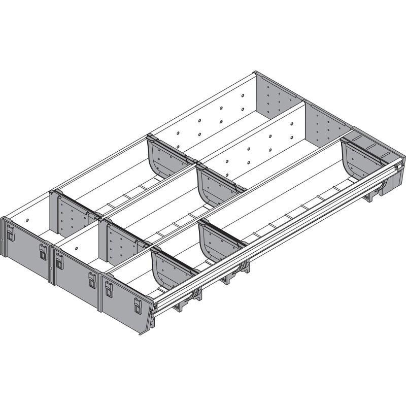 ORGA-LINE wkład kombi (częściowe wypełnienie), do szuflady standardowej TANDEMBOX, dł. NL 500 mm, szer. 297 mm, inox