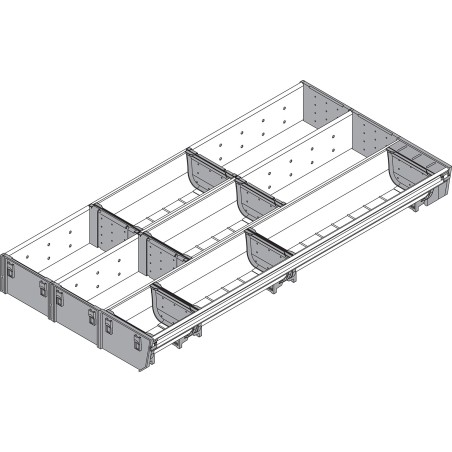 ORGA-LINE wkład kombi (częściowe wypełnienie), do szuflady standardowej TANDEMBOX, dł. NL 600 mm, szer. 297 mm, inox