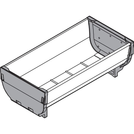 ORGA-LINE pojemnik,  TANDEMBOX/TANDEM szuflady standardowej, długość 176 mm, szerokość 88 mm, inox