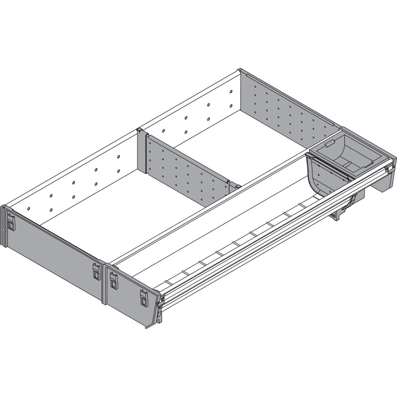 ORGA-LINE wkład kombi (częściowe wypełnienie), do szuflady standardowej TANDEMBOX, dł. NL 450 mm, szer. 289 mm, inox