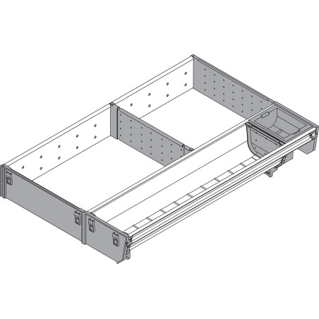 ORGA-LINE wkład kombi (częściowe wypełnienie), do szuflady standardowej TANDEMBOX, dł. NL 450 mm, szer. 289 mm, inox