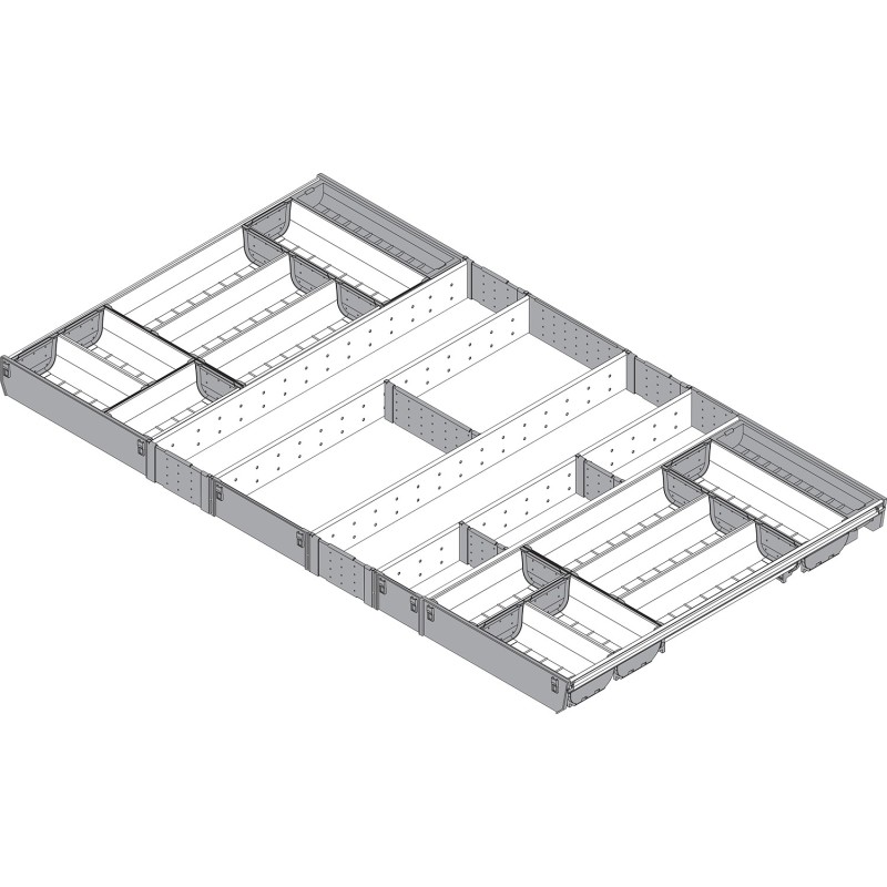 ORGA-LINE wkład z pojemnikami (całkowite wypełnienie), do szuflady standardowej TANDEMBOX, dł. NL 650 mm, szer. korpusu KB 1