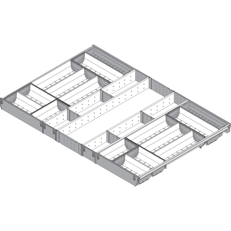 ORGA-LINE wkład z pojemnikami (całkowite wypełnienie), do szuflady standardowej TANDEMBOX, dł. NL 650 mm, szer. korpusu KB 1