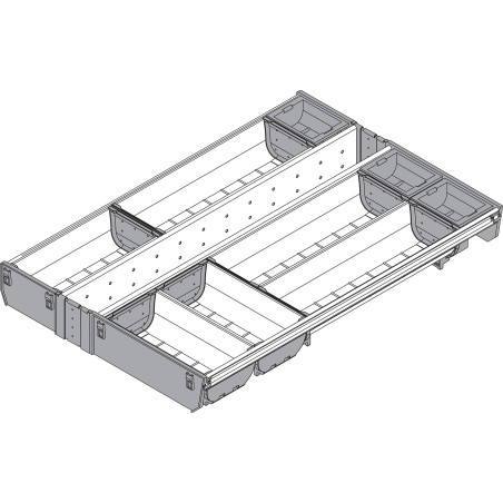 ORGA-LINE wkład z pojemnikami (całkowite wypełnienie), do szuflady standardowej TANDEMBOX, dł. NL 550 mm, szer. korpusu KB 4