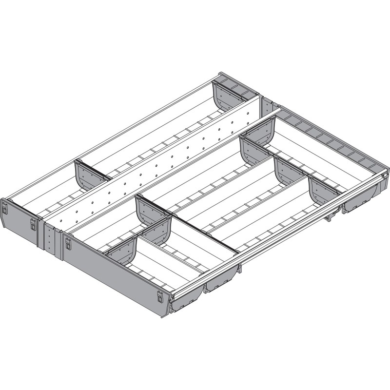 ORGA-LINE wkład z pojemnikami (całkowite wypełnienie), do szuflady standardowej TANDEMBOX, dł. NL 600 mm, szer. korpusu KB 5