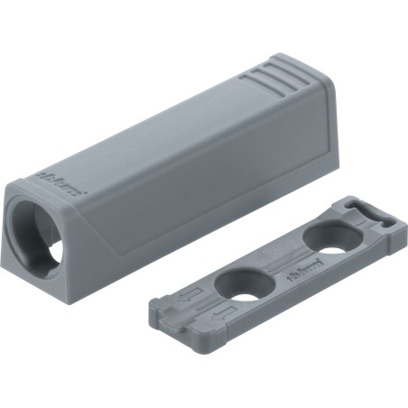 Adapter TIP-ON do drzwi, prosty (20/17 mm), R7036 platynowoszara