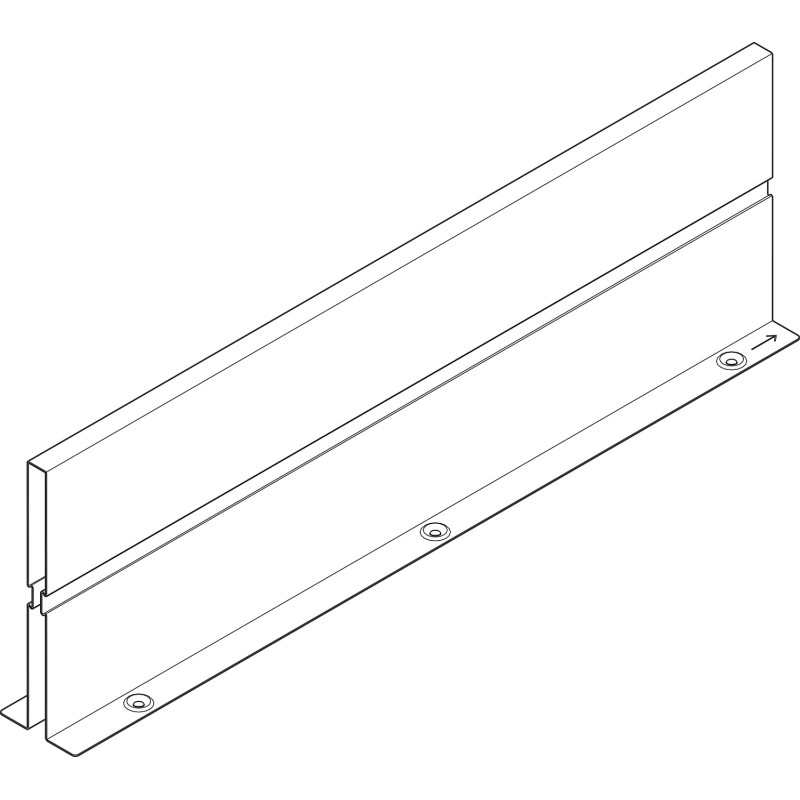 ORGA-LINE Ścianka działowa, dł. 650 mm, do szuflady z wysokim frontem TANDEMBOX intivo/antaro, R9006 szara