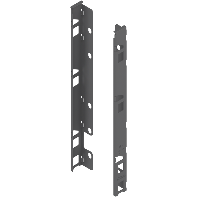 Blum ZB7F000S Uchwyt drewnianej ścianki tylnej Uchwyt drewnianej ścianki tylnej LEGRABOX, wys. F (257 mm), prawy+lewy antracyt m
