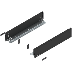 Blum 770M4502S Boki Bok szuflady LEGRABOX, wysokość M (90.5 mm), dł. 450 mm, lewy/prawy, do LEGRABOX pure czarny mat prawy+lewy