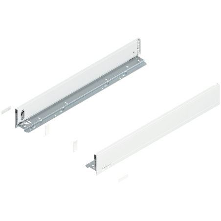 Blum 770M6502S Boki Bok szuflady LEGRABOX, wysokość M (90.5 mm), dł. 650 mm, lewy/prawy, do LEGRABOX pure jedwabiście biały mat 