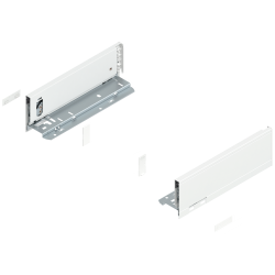 Blum 770M2702S Boki Bok szuflady LEGRABOX, wysokość M (90.5 mm), dł. 270 mm, lewy/prawy, do LEGRABOX pure jedwabiście biały mat 