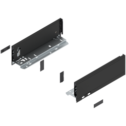 Blum 770M2702S Boki Bok szuflady LEGRABOX, wysokość M (90.5 mm), dł. 270 mm, lewy/prawy, do LEGRABOX pure czarny mat prawy+lewy