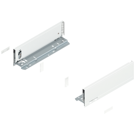 Blum 770M3002S Boki Bok szuflady LEGRABOX, wysokość M (90.5 mm), dł. 300 mm, lewy/prawy, do LEGRABOX pure jedwabiście biały mat 