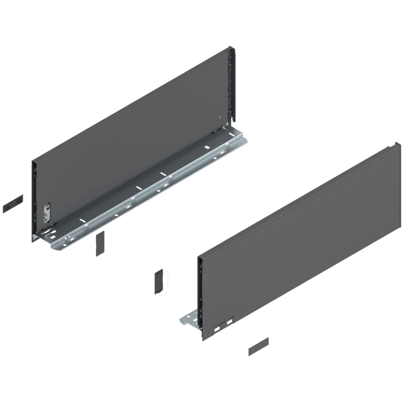 Blum 770C5002S Boki Bok szuflady LEGRABOX, wysokość C (177 mm), dł. 500 mm, lewy/prawy, do LEGRABOX pure antracyt mat prawy+lewy
