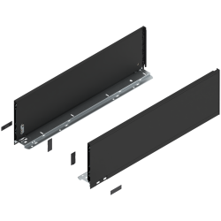 Blum 770C6002S Boki Bok szuflady LEGRABOX, wysokość C (177 mm), dł. 600 mm, lewy/prawy, do LEGRABOX pure czarny mat prawy+lewy