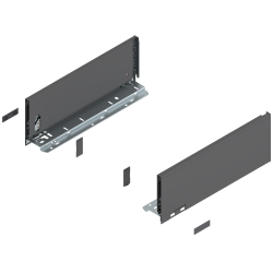 Blum 770K3502S Boki Bok szuflady LEGRABOX, wysokość K (128.5 mm), dł. 350 mm, lewy/prawy, do LEGRABOX pure antracyt mat prawy+le