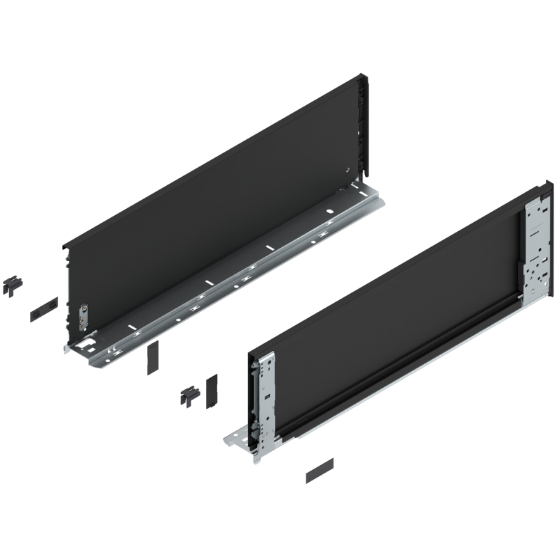 Blum 770C5501S Boki Bok szuflady LEGRABOX (za korpusem), wysokość C (177 mm), dł. 550 mm, lewy/prawy, do LEGRABOX pure czarny ma