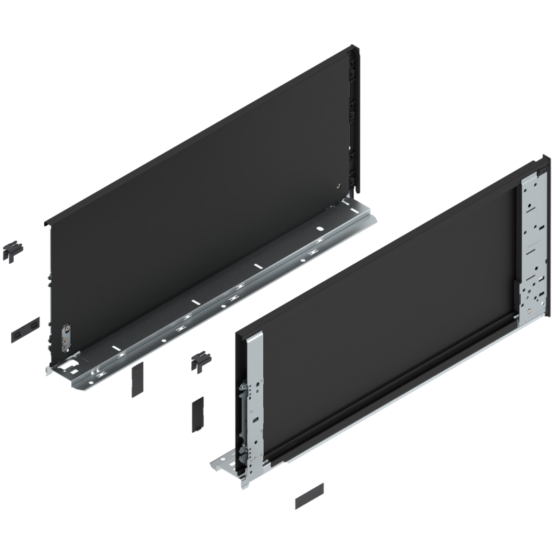 Blum 770F5501S Boki Bok szuflady LEGRABOX (za korpusem), wysokość F (241 mm), dł. 550 mm, lewy/prawy, do LEGRABOX pure czarny ma