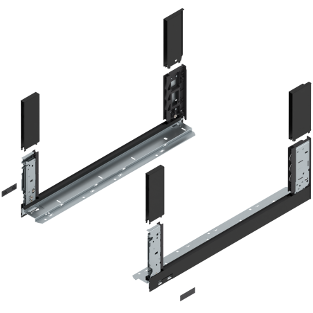 Blum 780C5502S Boki Bok szuflady LEGRABOX, wysokość C (177 mm), dł. 550 mm, lewy/prawy, do LEGRABOX free czarny mat prawy+lewy