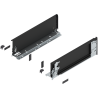 Blum 770K4001S Boki Bok szuflady LEGRABOX (za korpusem), wysokość K (128.5 mm), dł. 400 mm, lewy/prawy, do LEGRABOX pure czarny 