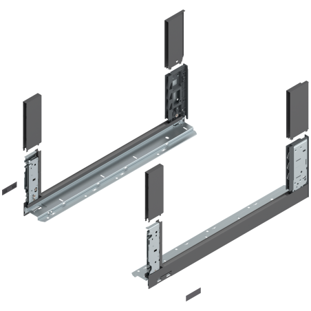 Blum 780C5502S Boki Bok szuflady LEGRABOX, wysokość C (177 mm), dł. 550 mm, lewy/prawy, do LEGRABOX free antracyt mat prawy+lewy