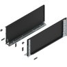 Blum 770F6001S Boki Bok szuflady LEGRABOX (za korpusem), wysokość F (241 mm), dł. 600 mm, lewy/prawy, do LEGRABOX pure czarny ma