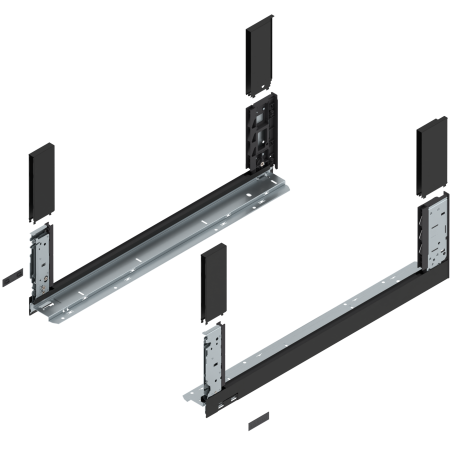 Blum 780C6002S Boki Bok szuflady LEGRABOX, wysokość C (177 mm), dł. 600 mm, lewy/prawy, do LEGRABOX free czarny mat prawy+lewy
