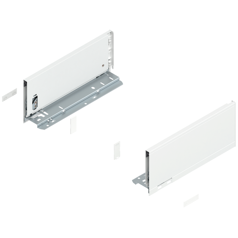 Blum 770K3002S Boki Bok szuflady LEGRABOX, wysokość K (128.5 mm), dł. 300 mm, lewy/prawy, do LEGRABOX pure jedwabiście biały mat