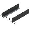 Blum 770K6002S Boki Bok szuflady LEGRABOX, wysokość K (128.5 mm), dł. 600 mm, lewy/prawy, do LEGRABOX pure czarny mat prawy+lewy