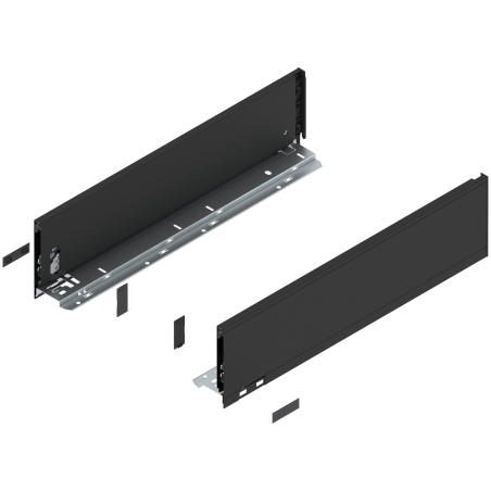 Blum 770K5002S Boki Bok szuflady LEGRABOX, wysokość K (128.5 mm), dł. 500 mm, lewy/prawy, do LEGRABOX pure czarny mat prawy+lewy
