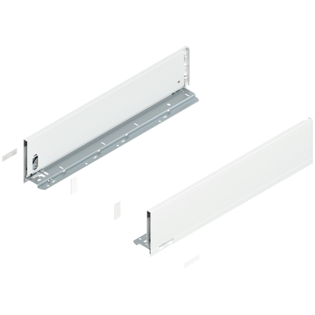 Blum 770K5502S Boki Bok szuflady LEGRABOX, wysokość K (128.5 mm), dł. 550 mm, lewy/prawy, do LEGRABOX pure jedwabiście biały mat