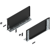 Blum 770C4001S Boki Bok szuflady LEGRABOX (za korpusem), wysokość C (177 mm), dł. 400 mm, lewy/prawy, do LEGRABOX pure czarny ma
