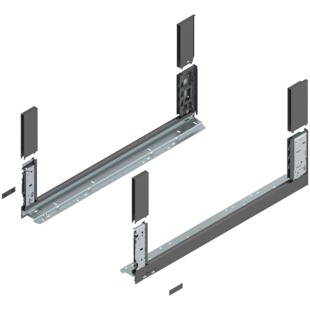 Blum 780C6502S Boki Bok szuflady LEGRABOX, wysokość C (177 mm), dł. 650 mm, lewy/prawy, do LEGRABOX free antracyt mat prawy+lewy