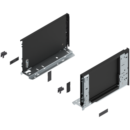 Blum 770C2701S Boki Bok szuflady LEGRABOX (za korpusem), wysokość C (177 mm), dł. 270 mm, lewy/prawy, do LEGRABOX pure czarny ma