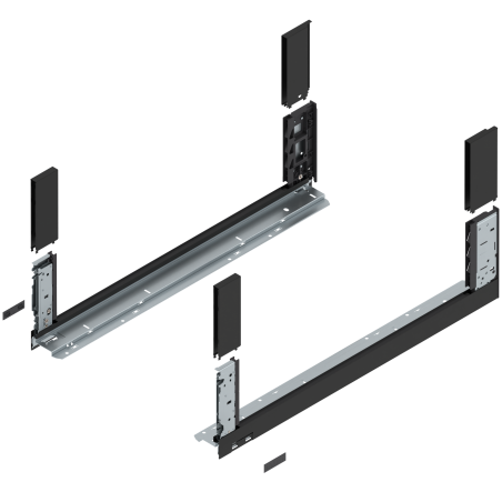 Blum 780C6502S Boki Bok szuflady LEGRABOX, wysokość C (177 mm), dł. 650 mm, lewy/prawy, do LEGRABOX free czarny mat prawy+lewy