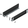 Blum 770K6001S Boki Bok szuflady LEGRABOX (za korpusem), wysokość K (128.5 mm), dł. 600 mm, lewy/prawy, do LEGRABOX pure czarny 