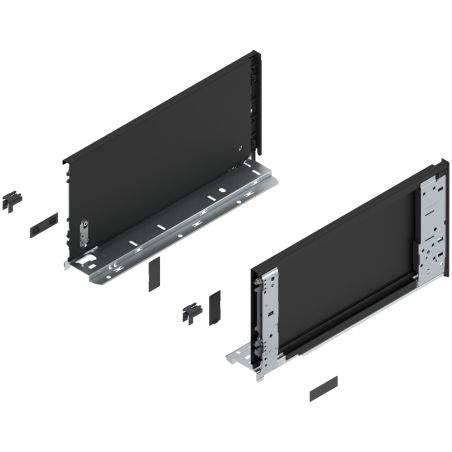 Blum 770C3501S Boki Bok szuflady LEGRABOX (za korpusem), wysokość C (177 mm), dł. 350 mm, lewy/prawy, do LEGRABOX pure czarny ma