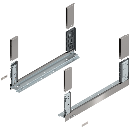 Blum 780C5002I Boki Bok szuflady LEGRABOX, wysokość C (177 mm), dł. 500 mm, lewy/prawy, do LEGRABOX free inox-szczotk.-lakier. p