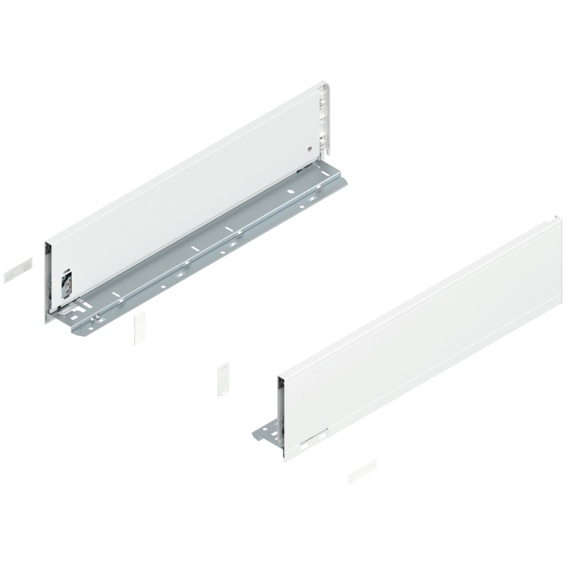 Blum 770K5002S Boki Bok szuflady LEGRABOX, wysokość K (128.5 mm), dł. 500 mm, lewy/prawy, do LEGRABOX pure jedwabiście biały mat