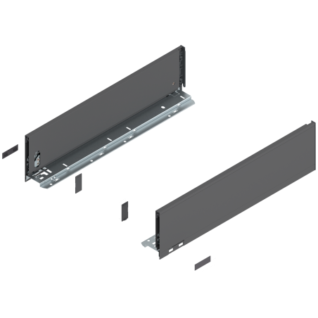 Blum 770K5002S Boki Bok szuflady LEGRABOX, wysokość K (128.5 mm), dł. 500 mm, lewy/prawy, do LEGRABOX pure antracyt mat prawy+le