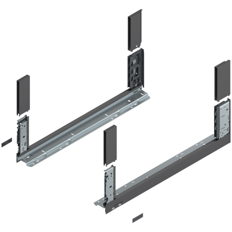 Blum 780C6002S Boki Bok szuflady LEGRABOX, wysokość C (177 mm), dł. 600 mm, lewy/prawy, do LEGRABOX free antracyt mat prawy+lewy